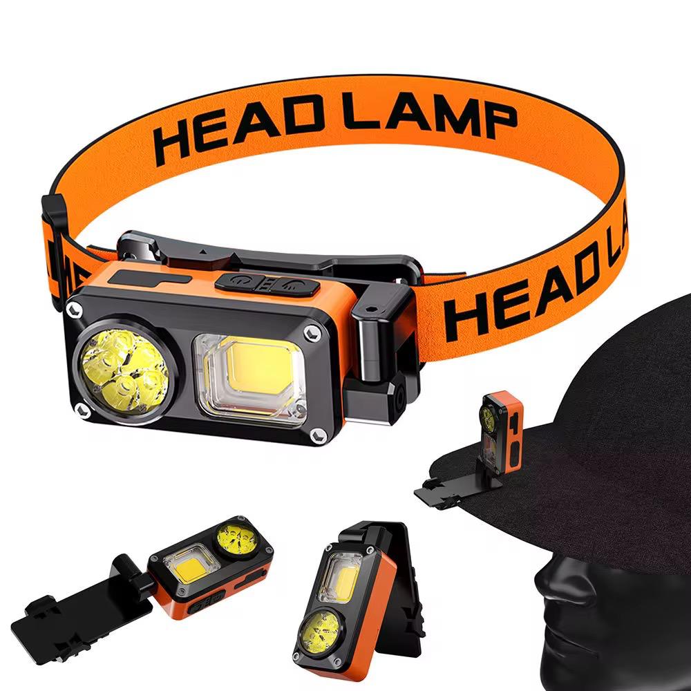 🔦 Rechargeable LED Headlamp – Motion Sensor Tactical Headlight