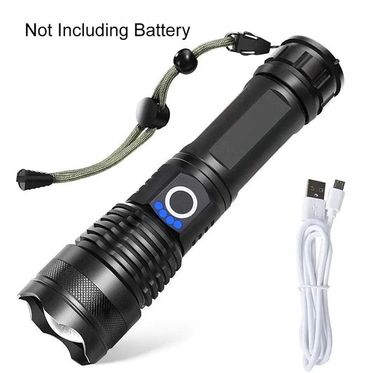 Long-Range Tactical USB Rechargeable LED Flashlight
