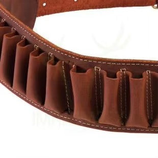 Customizable Handcrafted High Quality Genuine Cow Leather Hunting Cartridge Belt for Ammo Hunting Accessories for Hunters