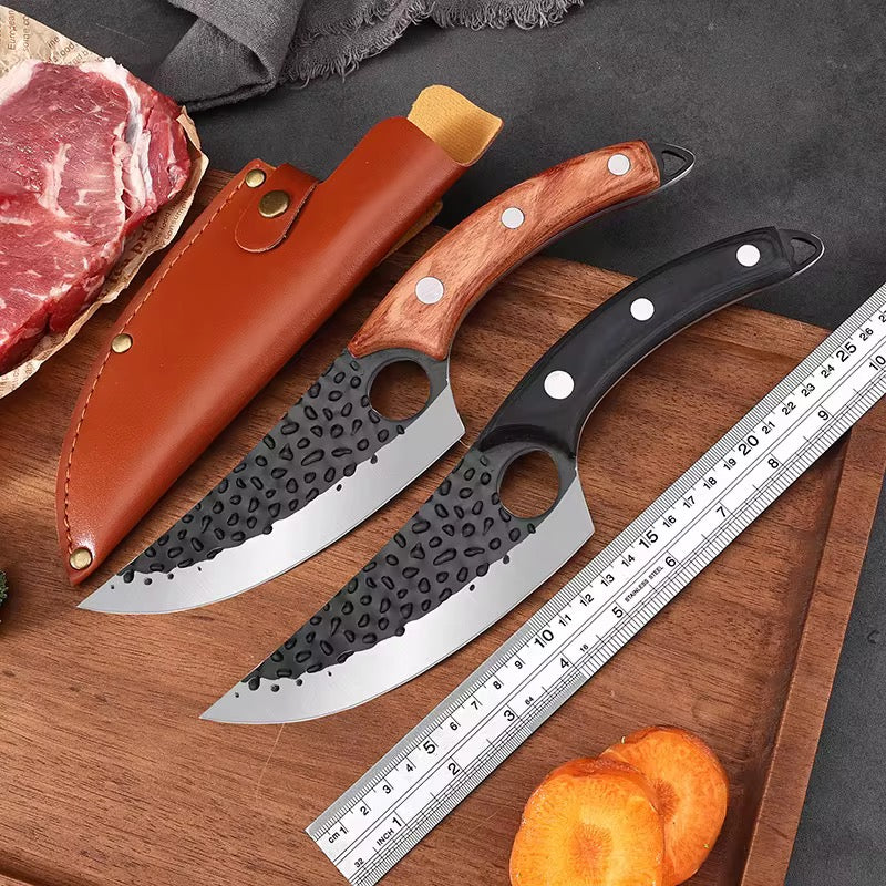 Premium Fixed-Blade Knife with Leather Sheath