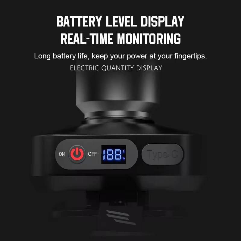 🔦 Rechargeable Zoom Hunting Headlamp (USB-C) – Long Range LED Light colour: white laser(digital display wiring+800mah