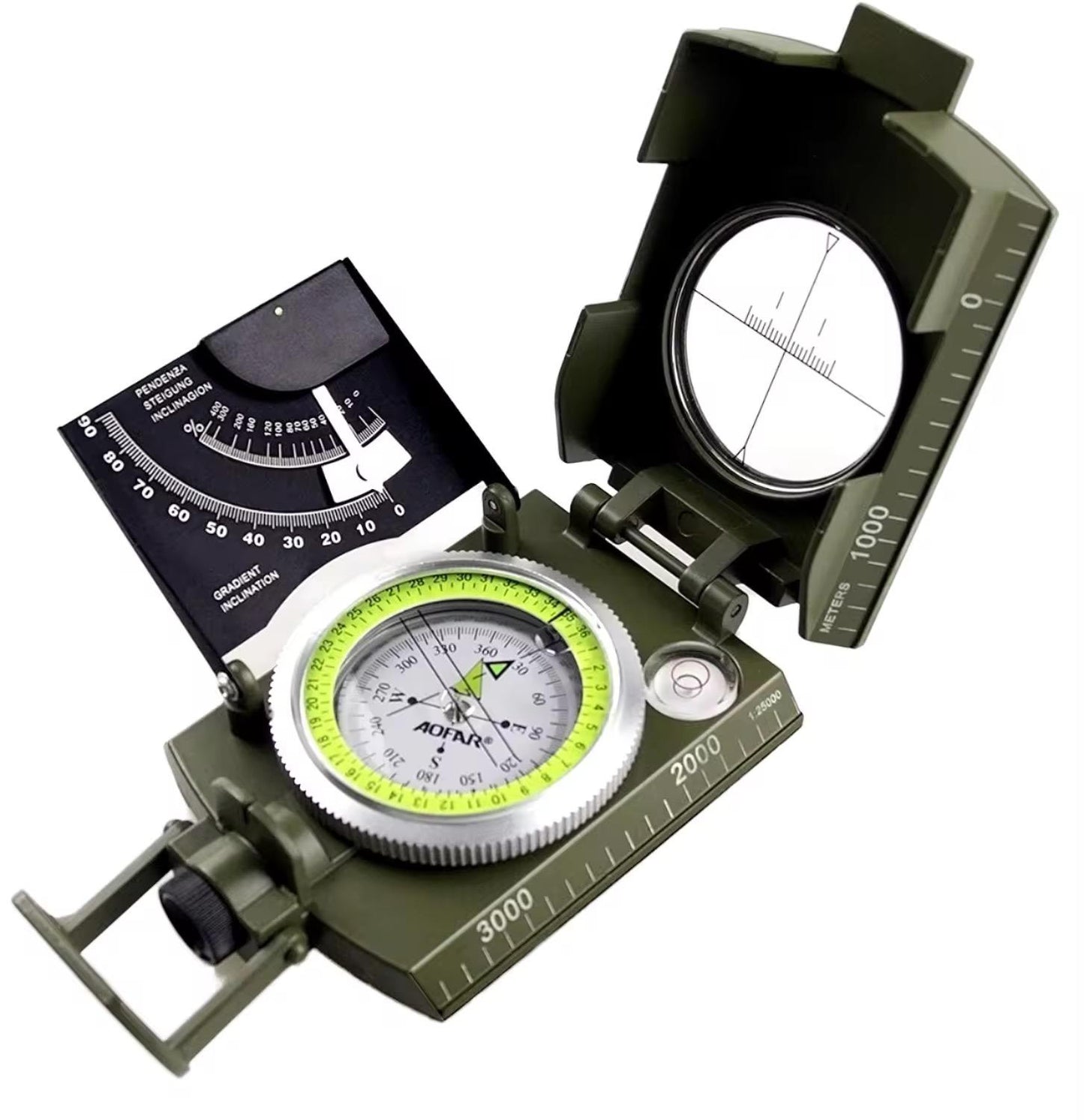 🧭 Military Lensatic Compass – Waterproof Tactical Navigation Tool