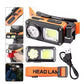 🔦 Rechargeable LED Headlamp – Motion Sensor Tactical Headlight